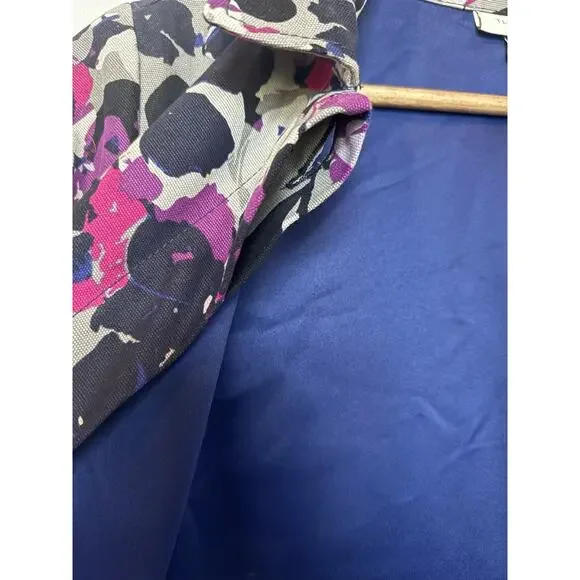 Thakoon Womens Midi Floral Trench Rain Coat Size M Bloomcore Art To Wear Abstrac - Picture 9 of 14